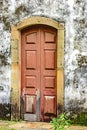 Old and aged historic wooden church door Royalty Free Stock Photo