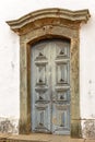 Old and aged historic wooden church door Royalty Free Stock Photo