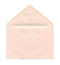 Old aged light pink paper envelope isolated on white Royalty Free Stock Photo