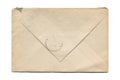 Old aged paper envelope isolated on white Royalty Free Stock Photo