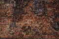 Old, aged, rusty, scratched, colorful brick wall texture/background