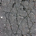 Old aged weathered cracked tarmac texture, large detailed damaged textured asphalt grungy background, horizontal grey, black rough