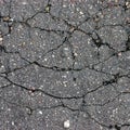 Old aged weathered cracked tarmac texture, large detailed damaged textured asphalt grungy background, horizontal grey, black rough