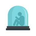 Old aging disease icon, flat style