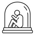 Old aging disease icon, outline style