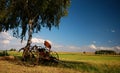 Old agricultural fertilize machine Royalty Free Stock Photo