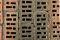 Old Air Brick Hollow Brick Dirty Pattern Wall Texture Background Construction Royalty Free Stock Photo