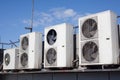 Old air conditioning units outdoor Royalty Free Stock Photo