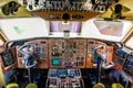 An old aircraft cockpit. Royalty Free Stock Photo