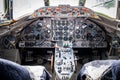 Old aircraft cockpit  closeup view. Royalty Free Stock Photo