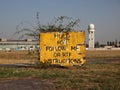 Old Airplane Attention Sign at Tempelhof Airport