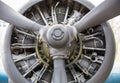 Old airplane engine close up Royalty Free Stock Photo