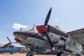 Old Airplane With Red Propellers Royalty Free Stock Photo
