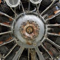 Old airplane star engine Royalty Free Stock Photo