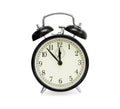 Old alarm clock on white background Royalty Free Stock Photo