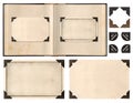 Old album book page photo frames corners isolated Royalty Free Stock Photo