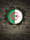 Old Algeria flag in brick wall Royalty Free Stock Photo