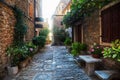 Old alley in Groznjan, Croatia Royalty Free Stock Photo