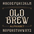 Old alphabet vector font. Royalty Free Stock Photo