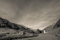 Old alpine church at the end of Ahrntal valley, Italy Royalty Free Stock Photo