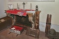 Old altar and American chaplain set