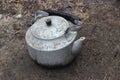 Old aluminum kettle Royalty Free Stock Photo