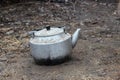 Old aluminum kettle Royalty Free Stock Photo