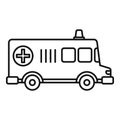 Old ambulance icon, outline style Royalty Free Stock Photo