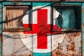 Old ambulance wagon with red cross sign Royalty Free Stock Photo
