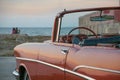 Classic convertible car parked on a Havana coast.Cuba Royalty Free Stock Photo