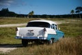 Old american car on beach in Trinidad Cuba Royalty Free Stock Photo