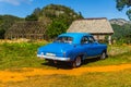 Old american car on farm in Vinales, Cuba Royalty Free Stock Photo