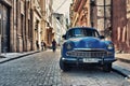 Old american car parked in a street Royalty Free Stock Photo