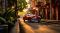 Old american car on the street in Havana, Cuba Royalty Free Stock Photo