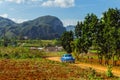 Old american car in Vinales, Cuba Royalty Free Stock Photo