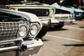 Old american cars display Royalty Free Stock Photo