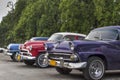 Old american cars parked in Havana, Cuba Royalty Free Stock Photo