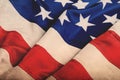 Old American flag as background, closeup view. National symbol of USA Royalty Free Stock Photo