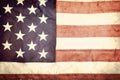 Old American flag as background, top view. National symbol of USA Royalty Free Stock Photo