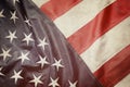 Old American flag as background, top view. National symbol of USA Royalty Free Stock Photo