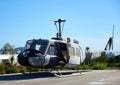 Old american helicopter in the heliport of Benidorm