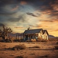 Old american house in the desert