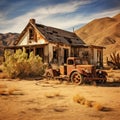 Old american house in the desert