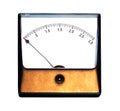 Old ampermeter on white background