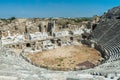 Old amphitheater in Side, Turkey. Ruins of ancient city Royalty Free Stock Photo