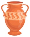 Old amphora. Clay vessel. Cartoon ancient vase