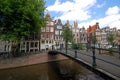 Old Amsterdam houses along canal Royalty Free Stock Photo