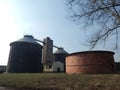 Old anaerobic digesters in the area of wastewater treatment plant