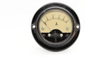 Old analog ammeter on a white background. Royalty Free Stock Photo