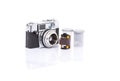 Old Analog Camera And Film Roll I Royalty Free Stock Photo